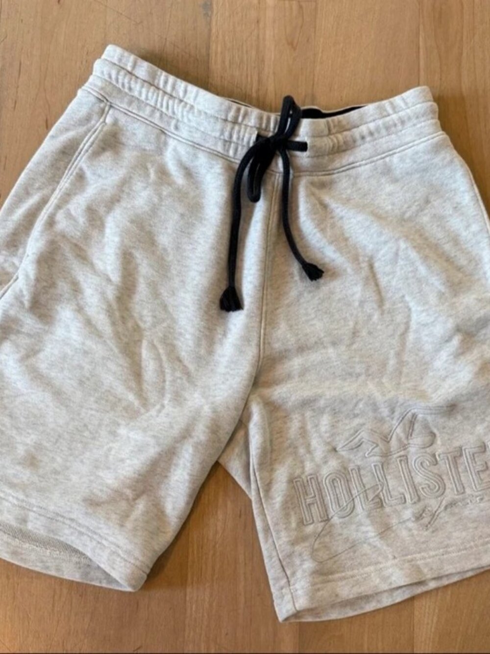 Hollister Gray Fleece Drawstring Shorts Mens XS